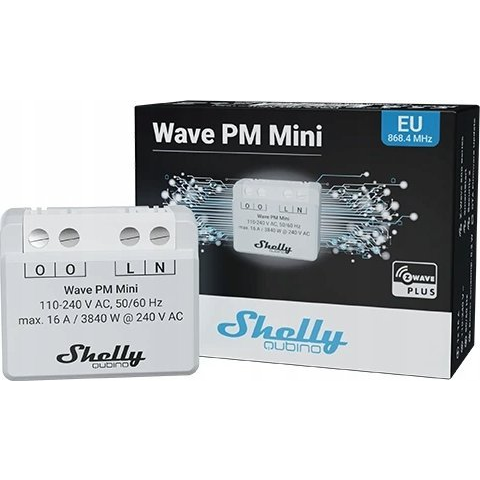 Shelly Qubino Wave PM MINI egy áramkörös, fogyasztásmérős okosrelé, Z-Wave protokoll kompatibilis (SHELLY QUBINO WAVE PM MINI)-0