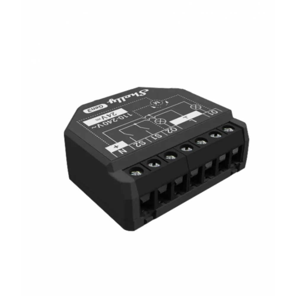 Shelly 2PM Gen3 WiFi + Bluetooth, két áramkörös okosrelé, áramfo (SHELLY-2PM-GEN3)-0